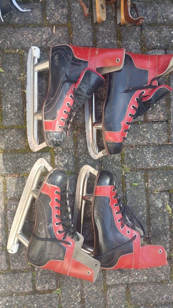 Vintage ijshockey schaatsen - Rood/Zwart, Ophalen, Gebruikt, Overige merken