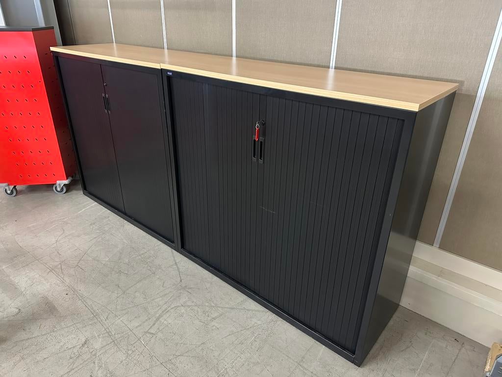 2 x nette roldeurkast l archiefkast l zwart l, Ophalen of Verzenden, Zo goed als nieuw, 25 tot 50 cm, 100 tot 150 cm