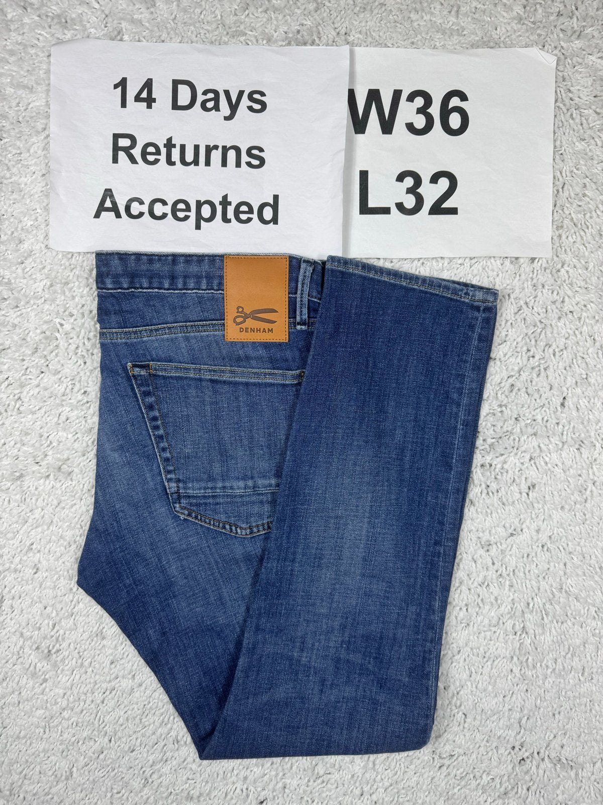 Denham Razor Slim Fit Jeans - Blauw - W36 L32 3116, W36 - W38 (confectie 52/54), Blauw, Ophalen of Verzenden, H