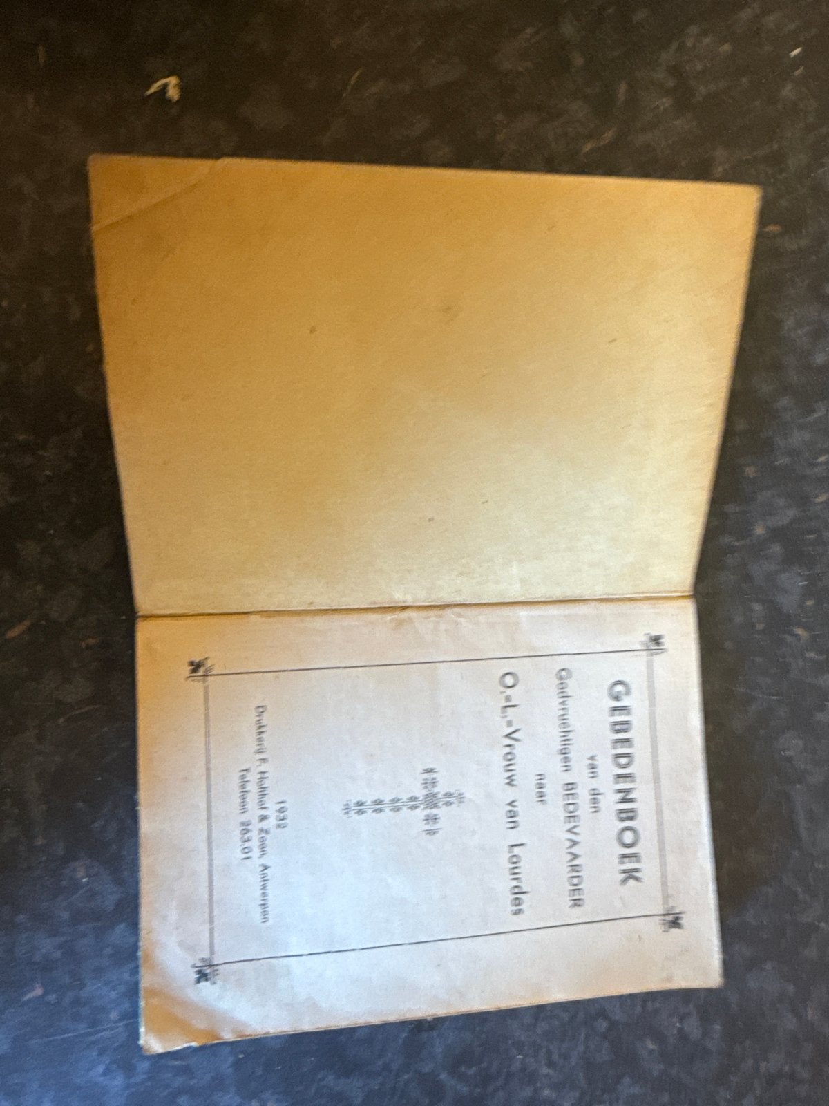 Oud Gebedenboek O.L.-Vrouw van Lourdes 1933, Ophalen