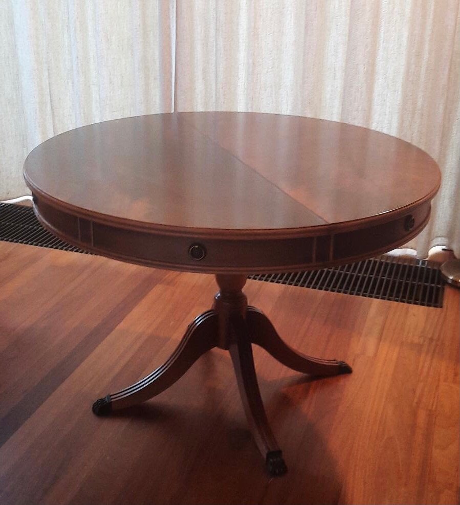 Stijlvolle mahonie eettafel rond 110 cm en ovaal 200 cm, Antiek en Kunst, Ophalen
