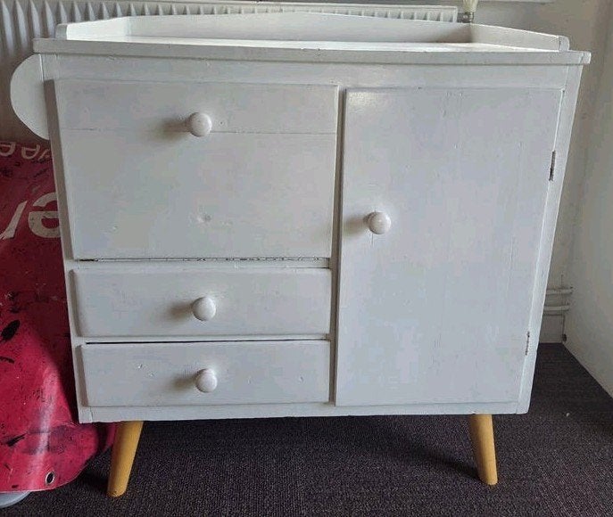 Witte vintage Commode, Ophalen, Gebruikt, 50 tot 70 cm, 75 tot 100 cm