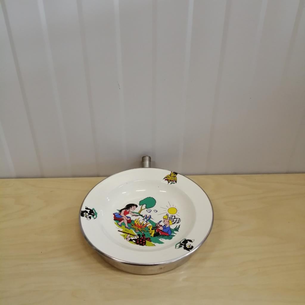Antiek Warmhoudbordje / Papbordje, Antiek en Kunst, Ophalen of Verzenden