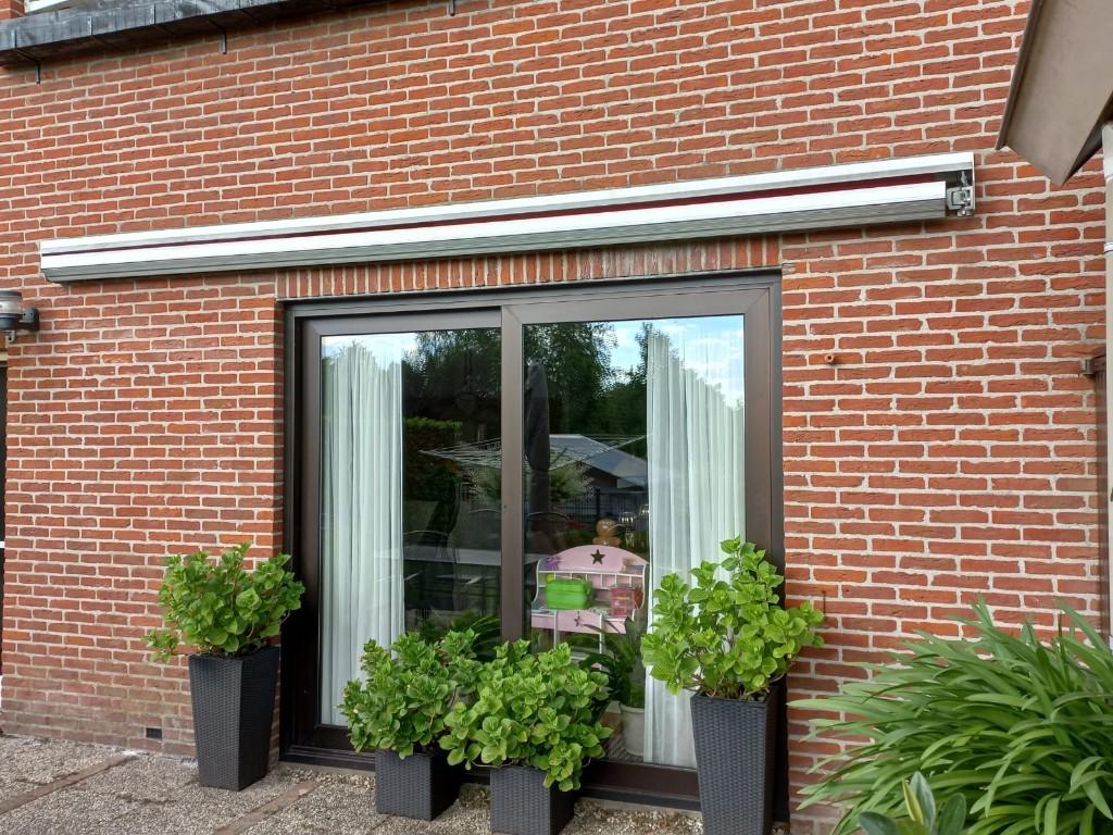 Knikarm zonnescherm, Tuin en Terras, Zonneschermen, Ophalen, Gebruikt, 150 tot 300 cm, 250 cm tot 450 cm