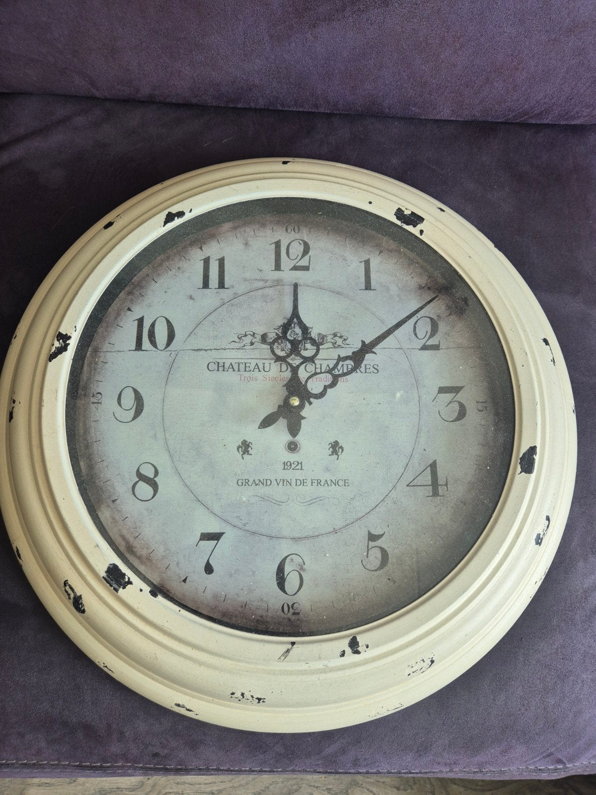 Vintage Wandklok Chateau de Chambres - Zeer Goede Staat, Huis en Inrichting, Woonaccessoires | Klokken, Ophalen of Verzenden, Zo goed als nieuw