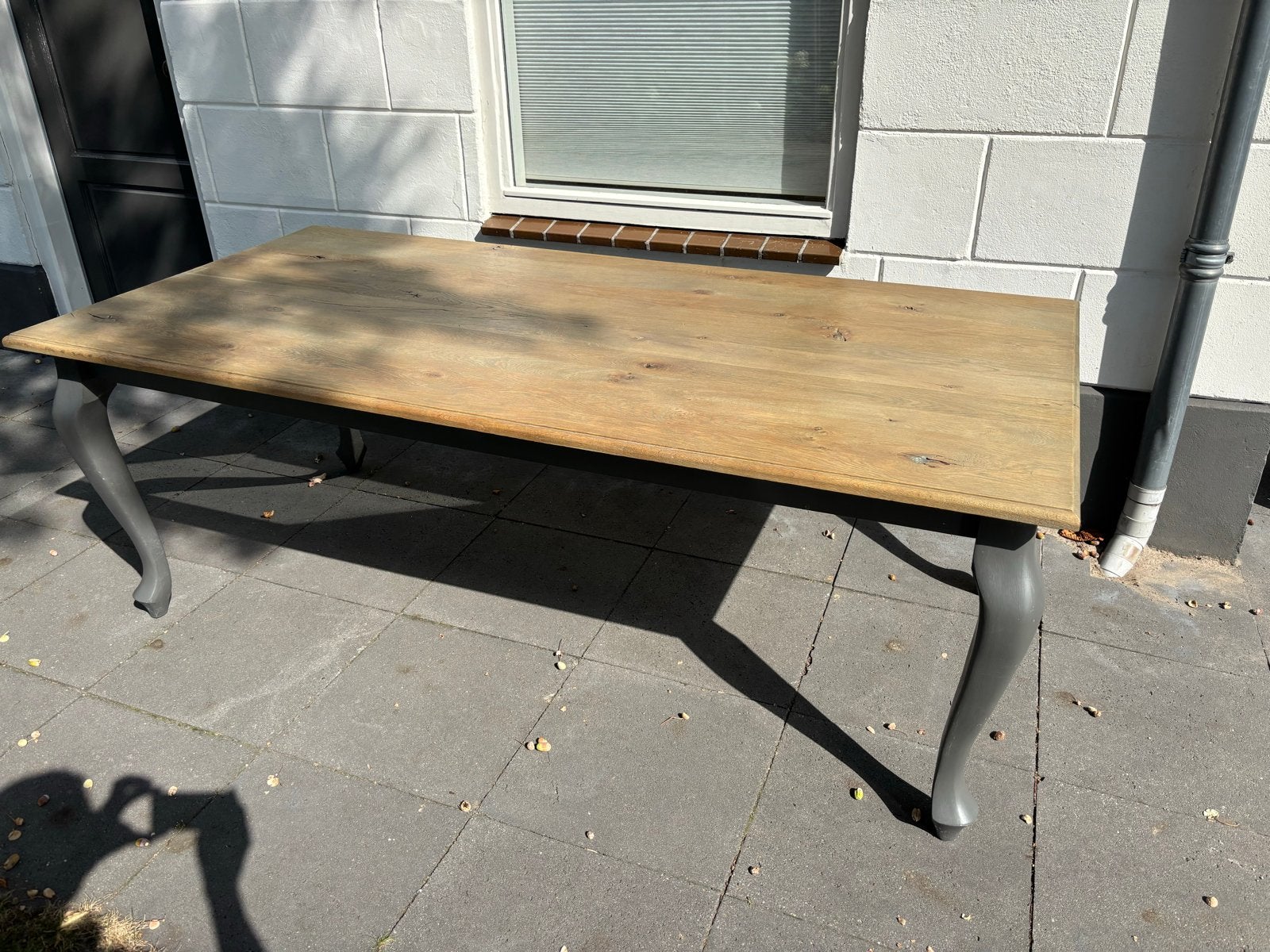 Massief eiken Queen Ann eettafel 100x210 cm, Ophalen, Eikenhout, 200 cm of meer, 50 tot 100 cm