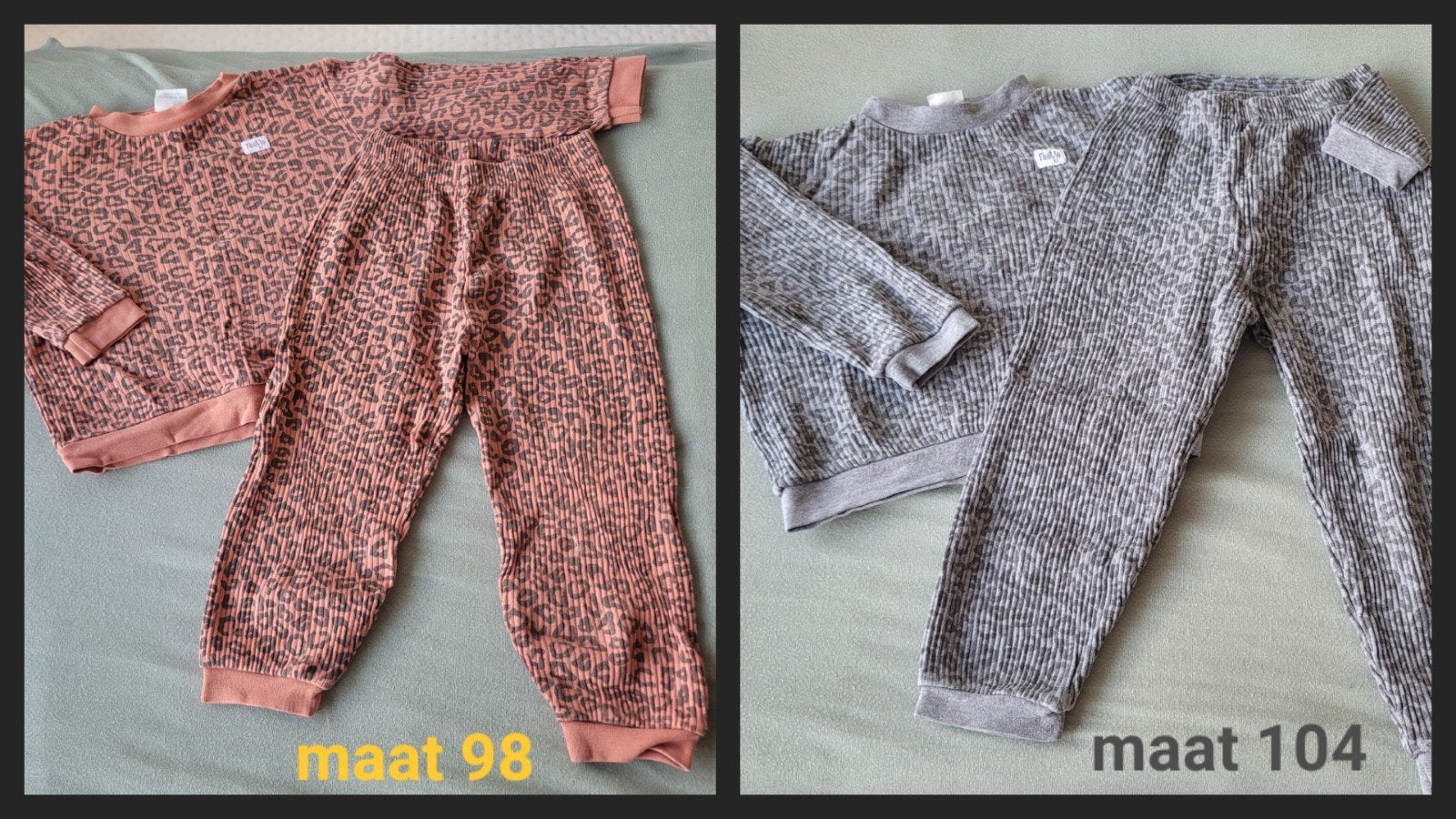 Feetje pyjama's maat 98 en 104, gedragen maar nette staat, Nacht- of Onderkleding, Gebruikt, Jongen of Meisje, Ophalen of Verzenden