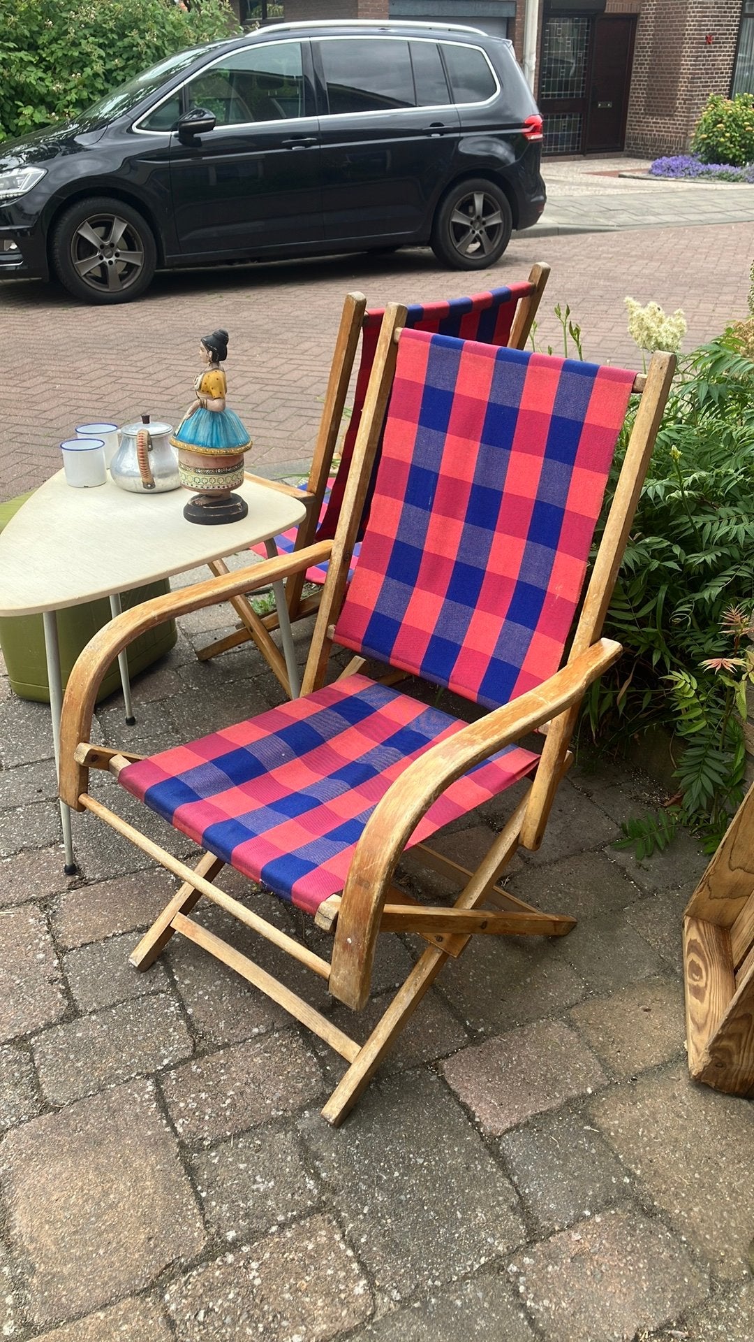 Vintage campingstoen, Ophalen, Gebruikt, Campingstoel
