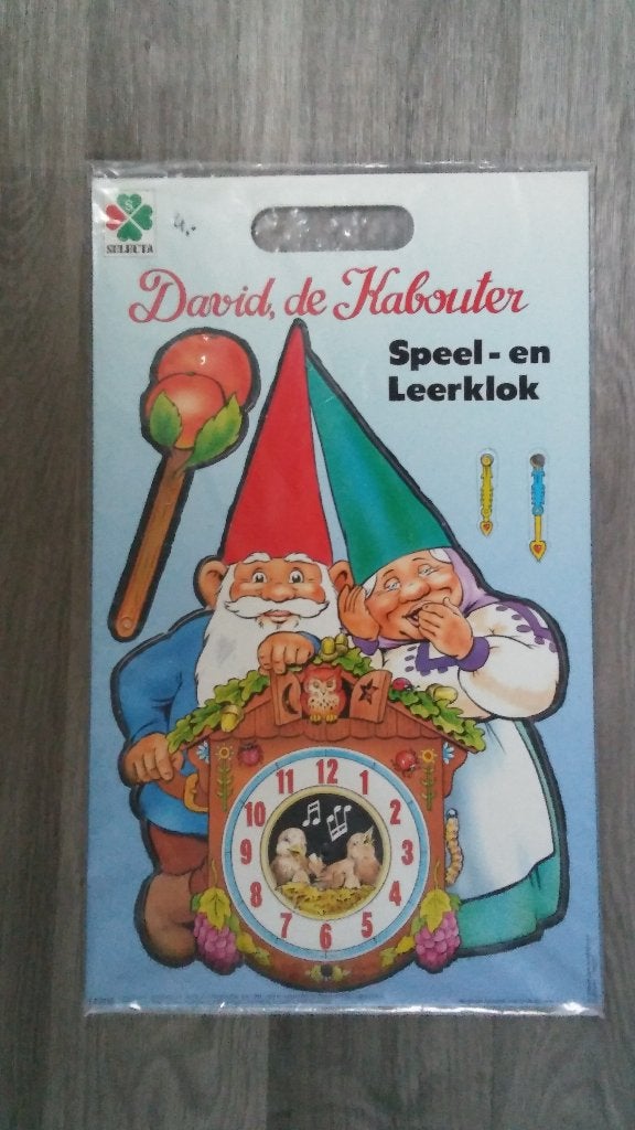 David de kabouter speel en leerklok vintage Poortvliet Lisa, Ophalen of Verzenden, Overige figuren, Zo goed als nieuw, Overige typen