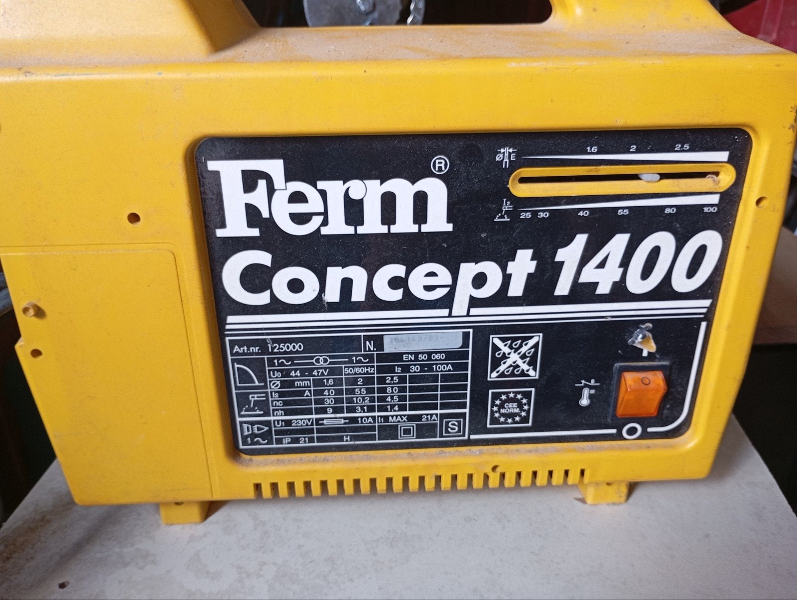 Ferm Concept 1400 lasapparaat, Ophalen, Gebruikt, Minder dan 150 ampère, Elektroden