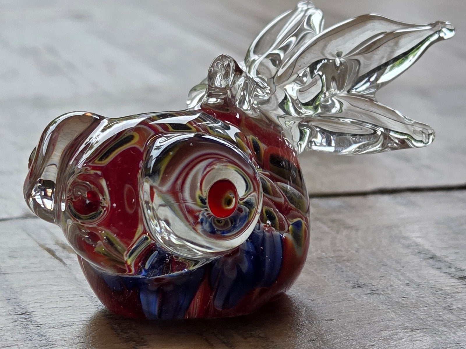 Vintage Millefiori Glazen Vis, Murano, puntgaaf, 7 cm, Ophalen of Verzenden