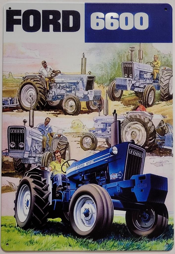 Ford 6600 Tractor reclamebord van metaal wandbord decoratie, Ophalen of Verzenden, Nieuw, Auto's