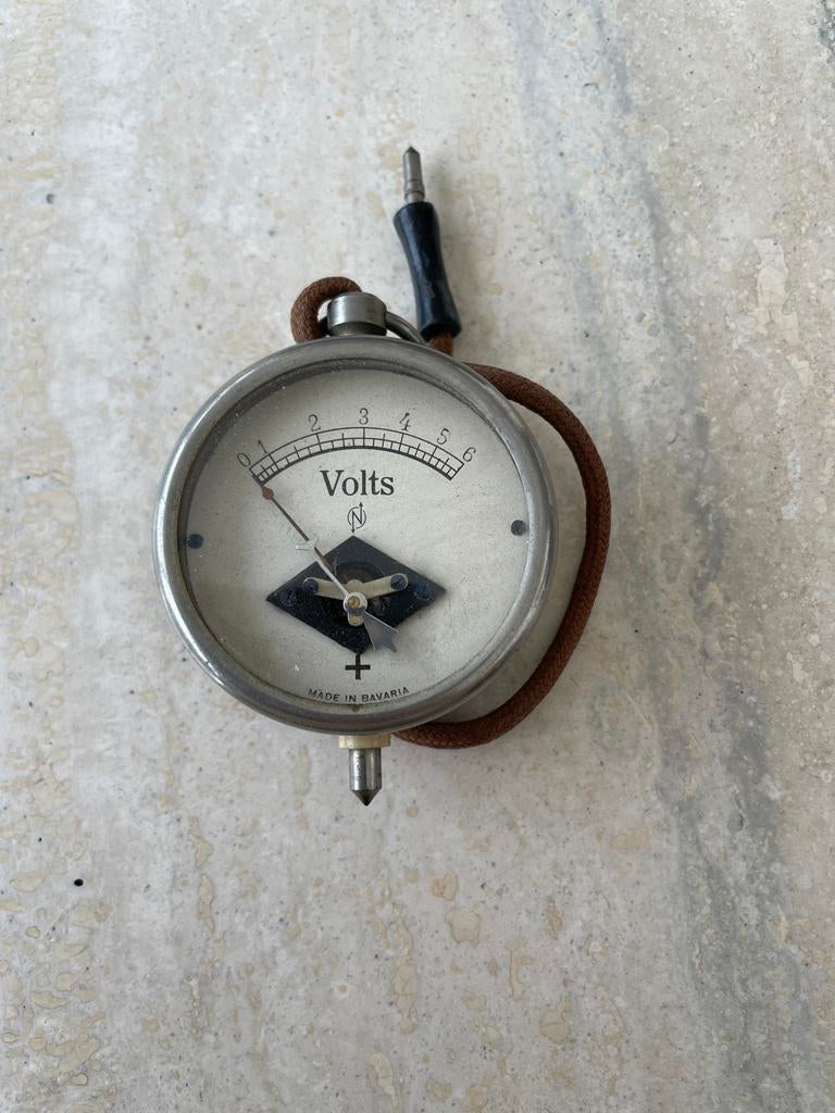 Vintage Voltmeter "Made in Bavaria" - Decoratief, Ophalen of Verzenden
