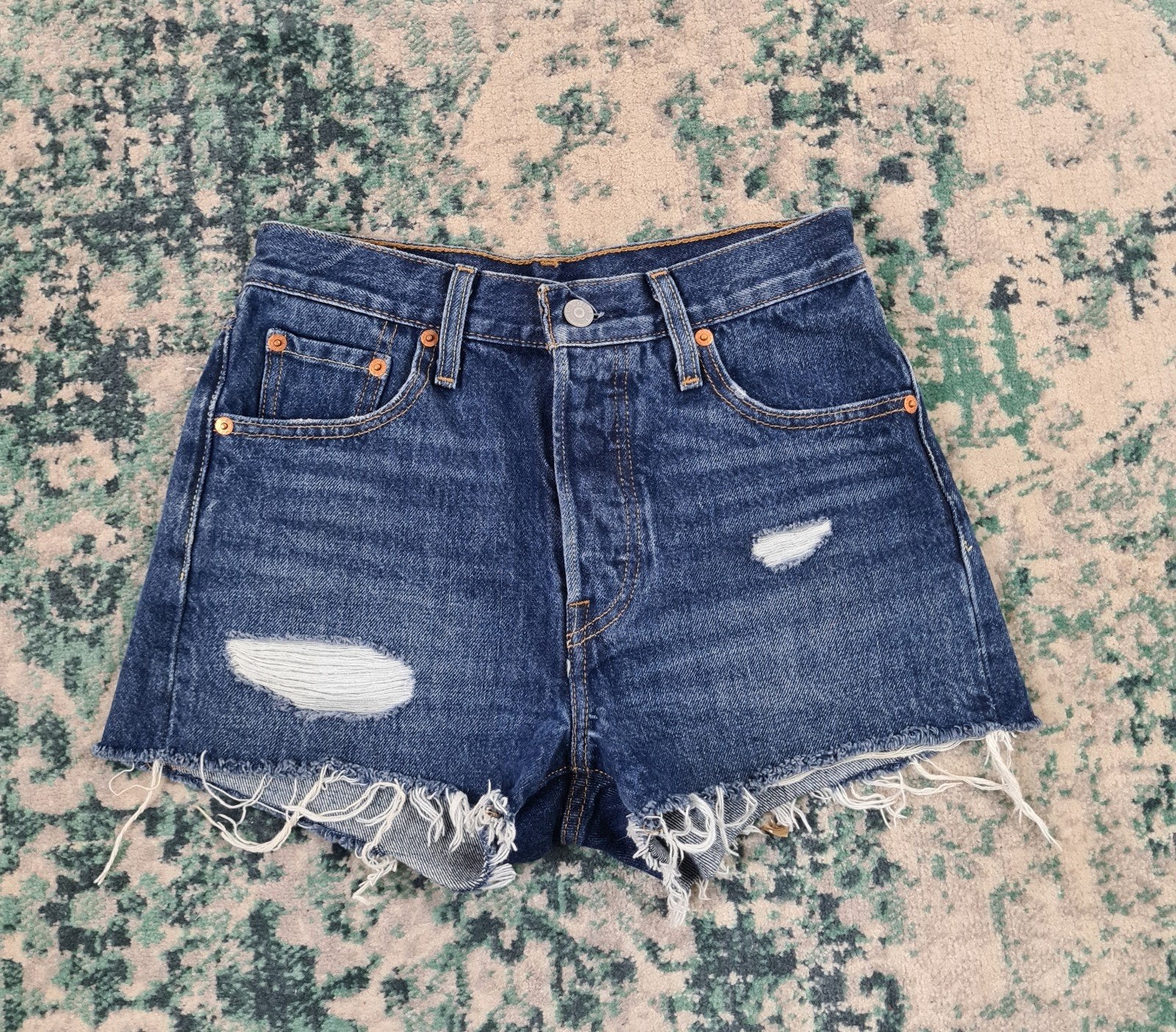 Levi's 501 W24 Dames Tulsi24 Blauw korte broek
