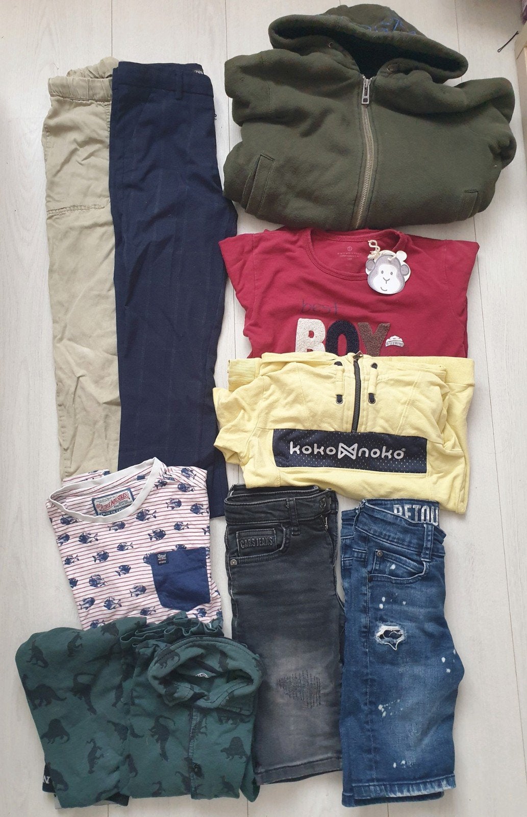 Kledingpakket voor jongens - maat 128 (8 jaar), Zo goed als nieuw, Setje, Jongen, Diverse merken
