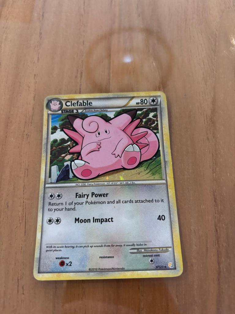 Oude Holo Pokémon Kaart - Clefable (2010), Ophalen, Gebruikt, Losse kaart, Foil