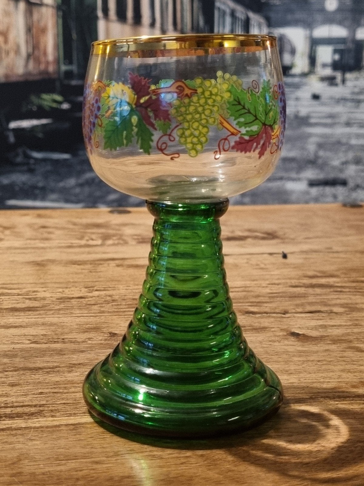 Vintage Romer wijnglas met druiven decoratie, Antiek en Kunst, Ophalen of Verzenden