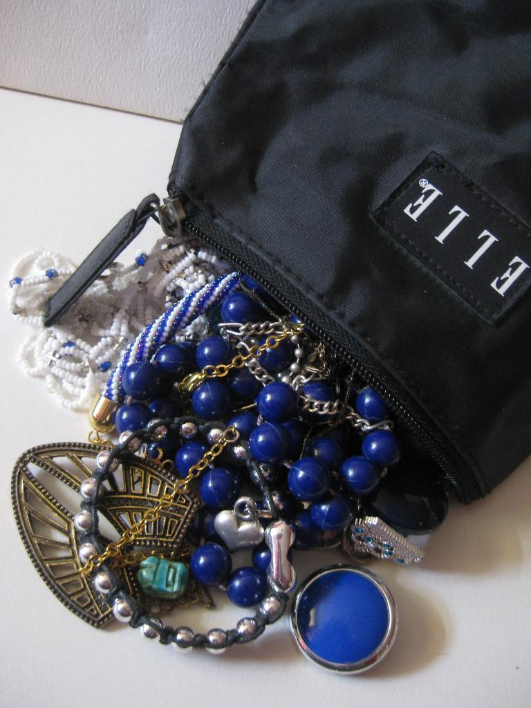Zwart Elle tasje / sieraden vintage modern / sloopsieraden, Antiek en Kunst, Ophalen