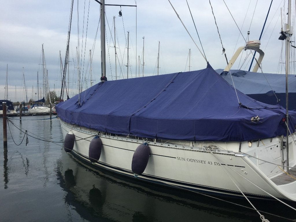 Driedelige blauwe wintertent voor zeiljacht (ca. 13m), Ophalen, Gebruikt, Overige typen
