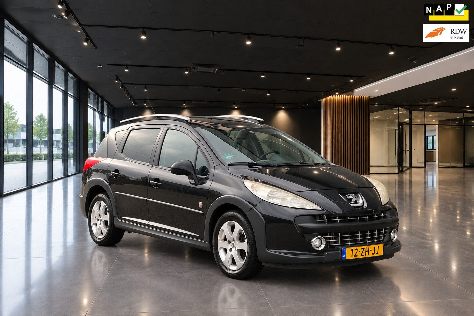 Peugeot 207 SW Outdoor 1.6 VTI XS PANORAMA AIRCO, Gebruikt, Zwart, 4 cilinders, Leder en Stof
