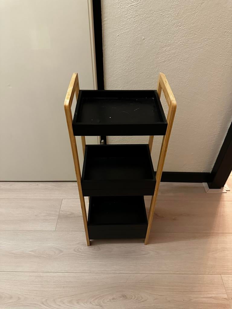Bamboo kastje met zwarte vakjes, Ophalen, Zo goed als nieuw