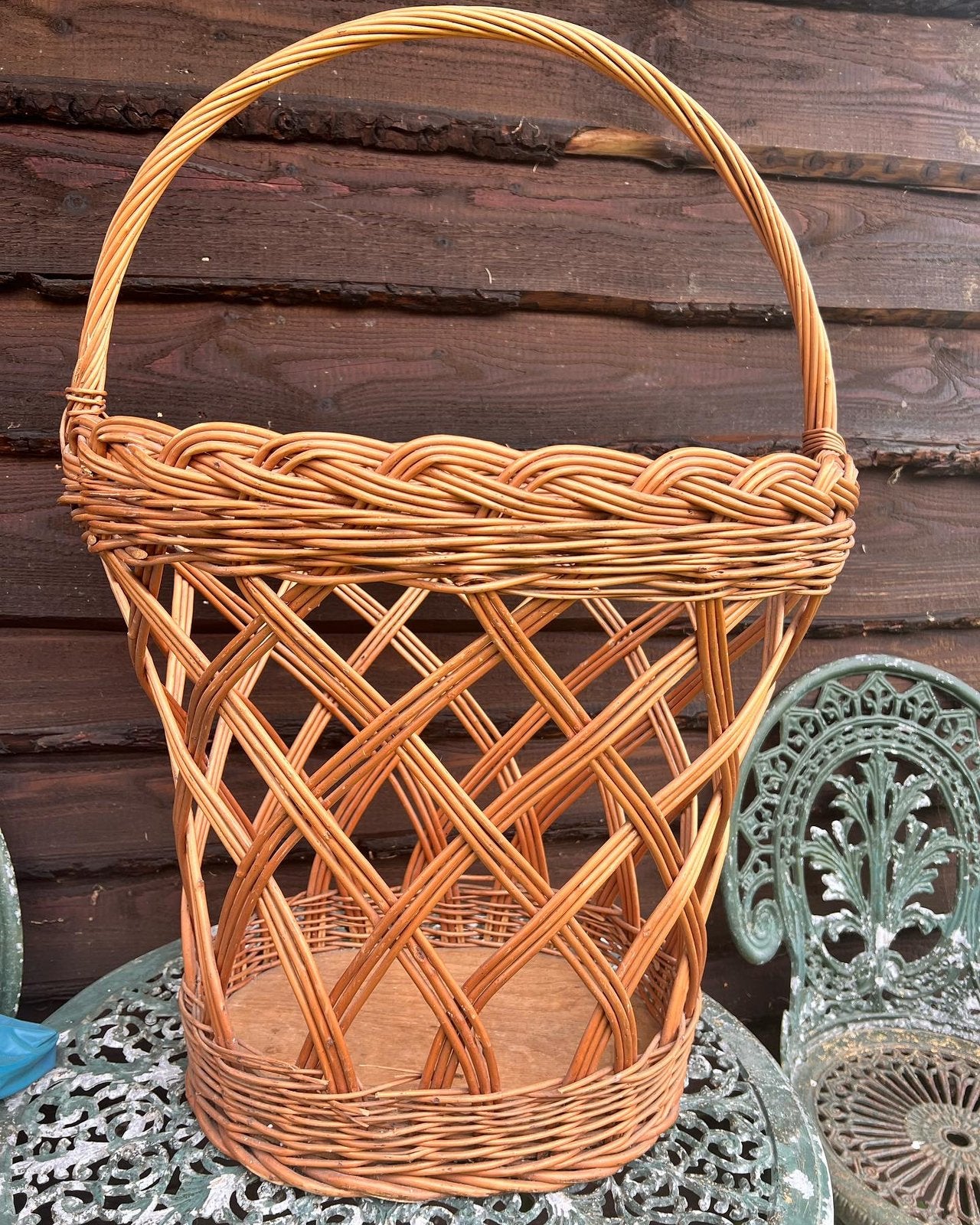 Retro vintage stokbrodenmand, Huis en Inrichting, Ophalen, Gebruikt, Riet, Rechthoekig