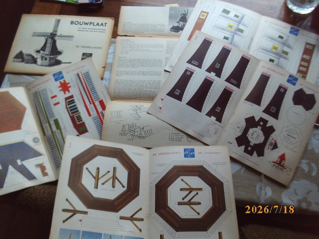 Molen bouwplaat hobby Verz Mij De Nederlanden 1845 Groningen, Ophalen of Verzenden, Zo goed als nieuw, De Nederlanden van 1845