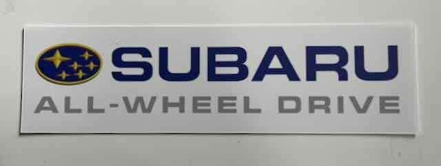 Reclamebordje SUBARU A 36x10., Ophalen of Verzenden, Zo goed als nieuw, Auto's