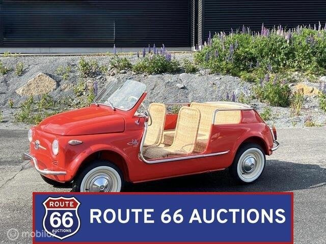 Fiat 500 Jolly Spiaggina | 1964 | Route 66 Auctions, Overige carrosserieën, Zwart, Bedrijf, Handgeschakeld