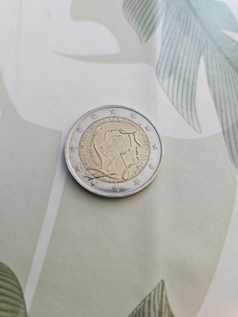 2 Euro Munt Nederland Willem-Alexander Koning 200 Jaar Konin, Ophalen of Verzenden, Overige landen, 2 euro, Losse munt