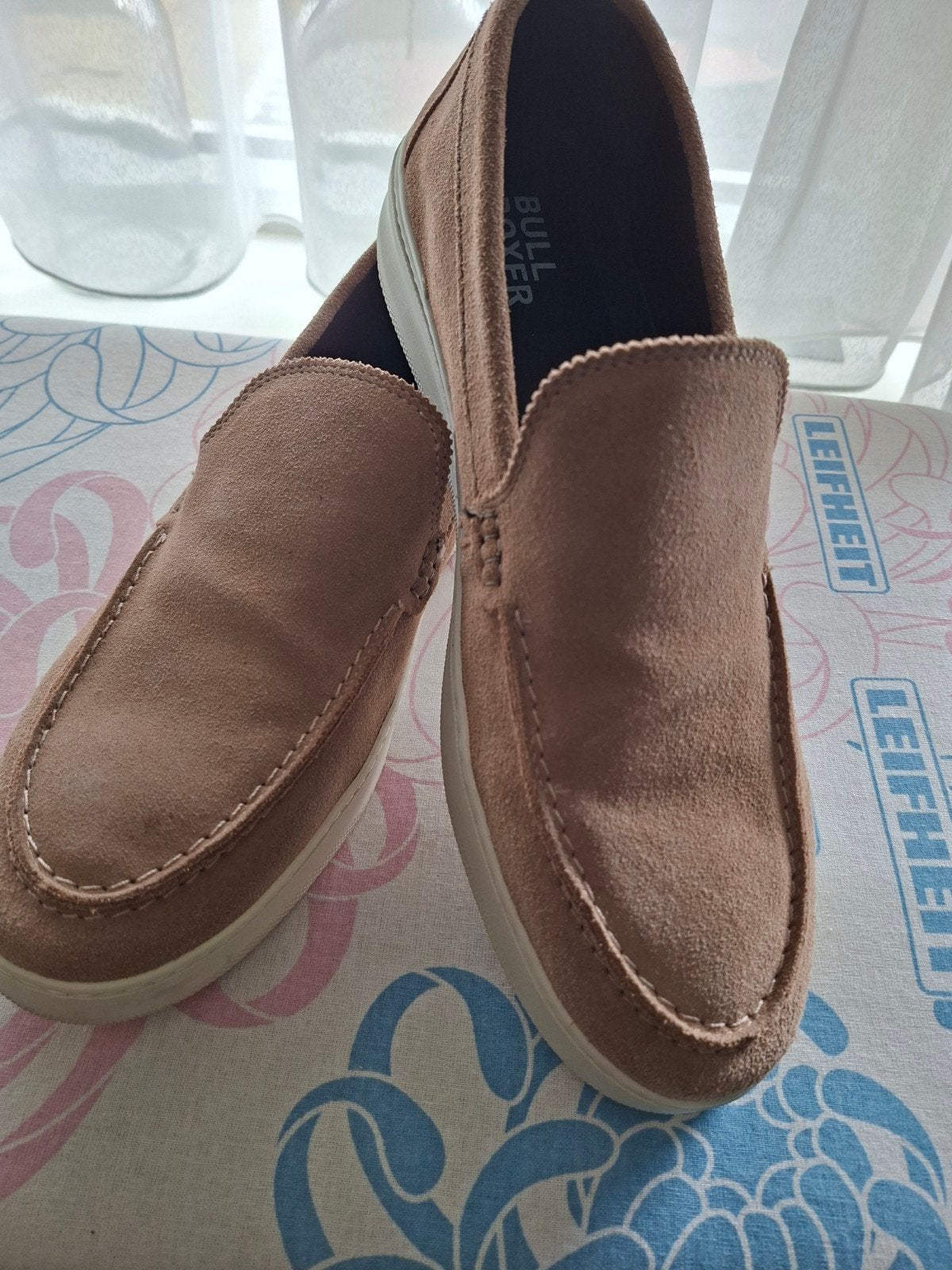 Suède beige heren instappers - Maat 46, Overige kleuren, Bull Boxer, Gedragen, Loafers