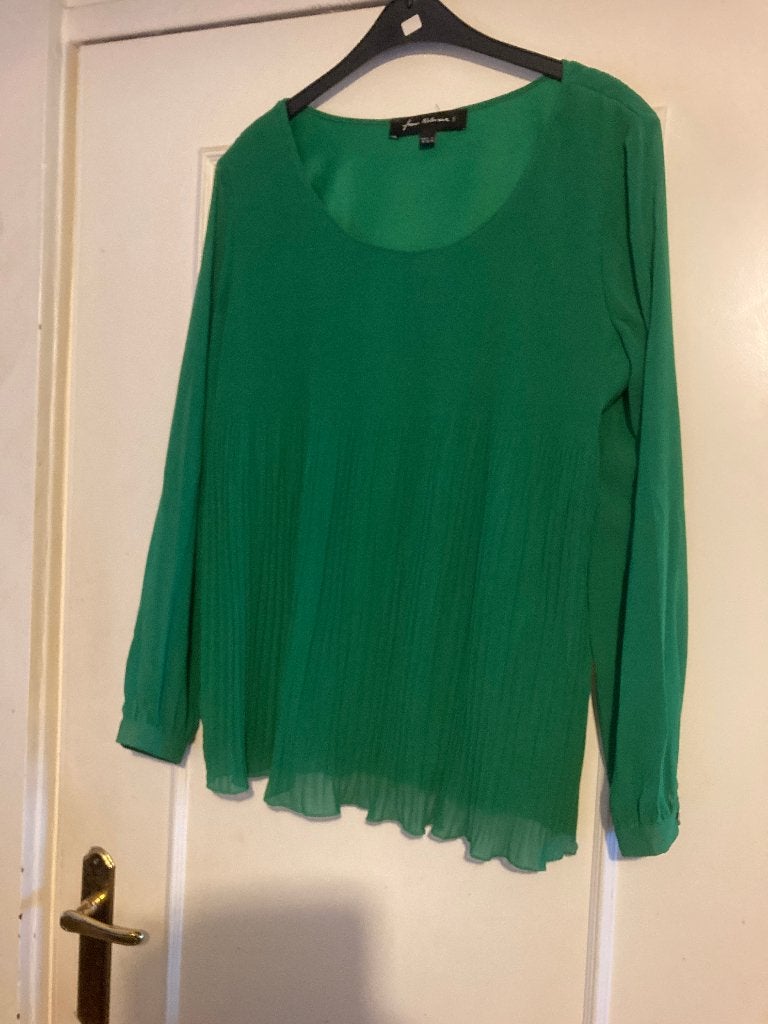 Aparte groene gevoerde blouse van Frans Molenaar, maat 44, Verzenden, Maat 42/44 (L), Zo goed als nieuw, Groen