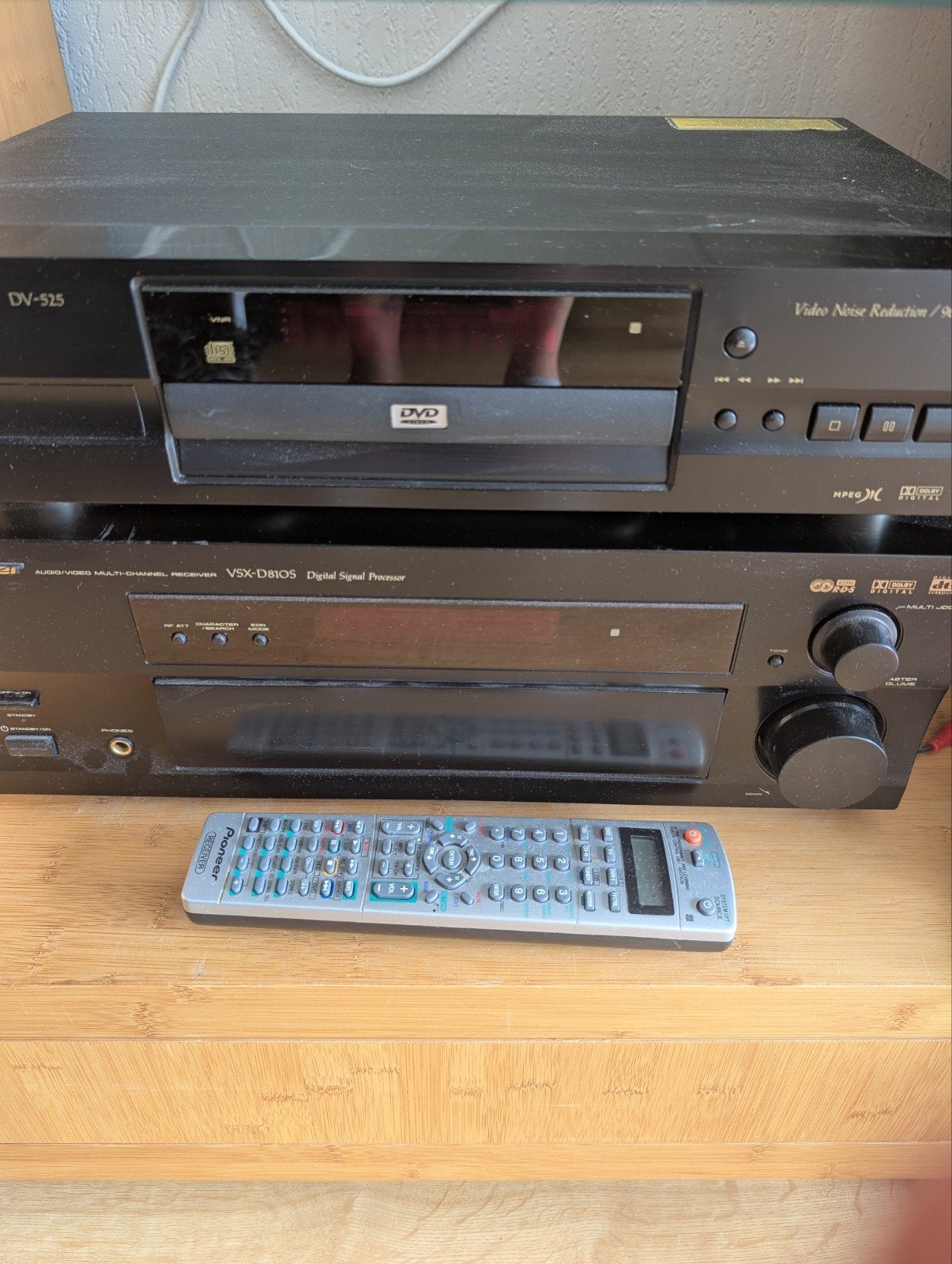 Pioneer Versterker VSX-D810S en DVD Speler DV-525, Ophalen, Zo goed als nieuw, Dvd-speler, Pioneer