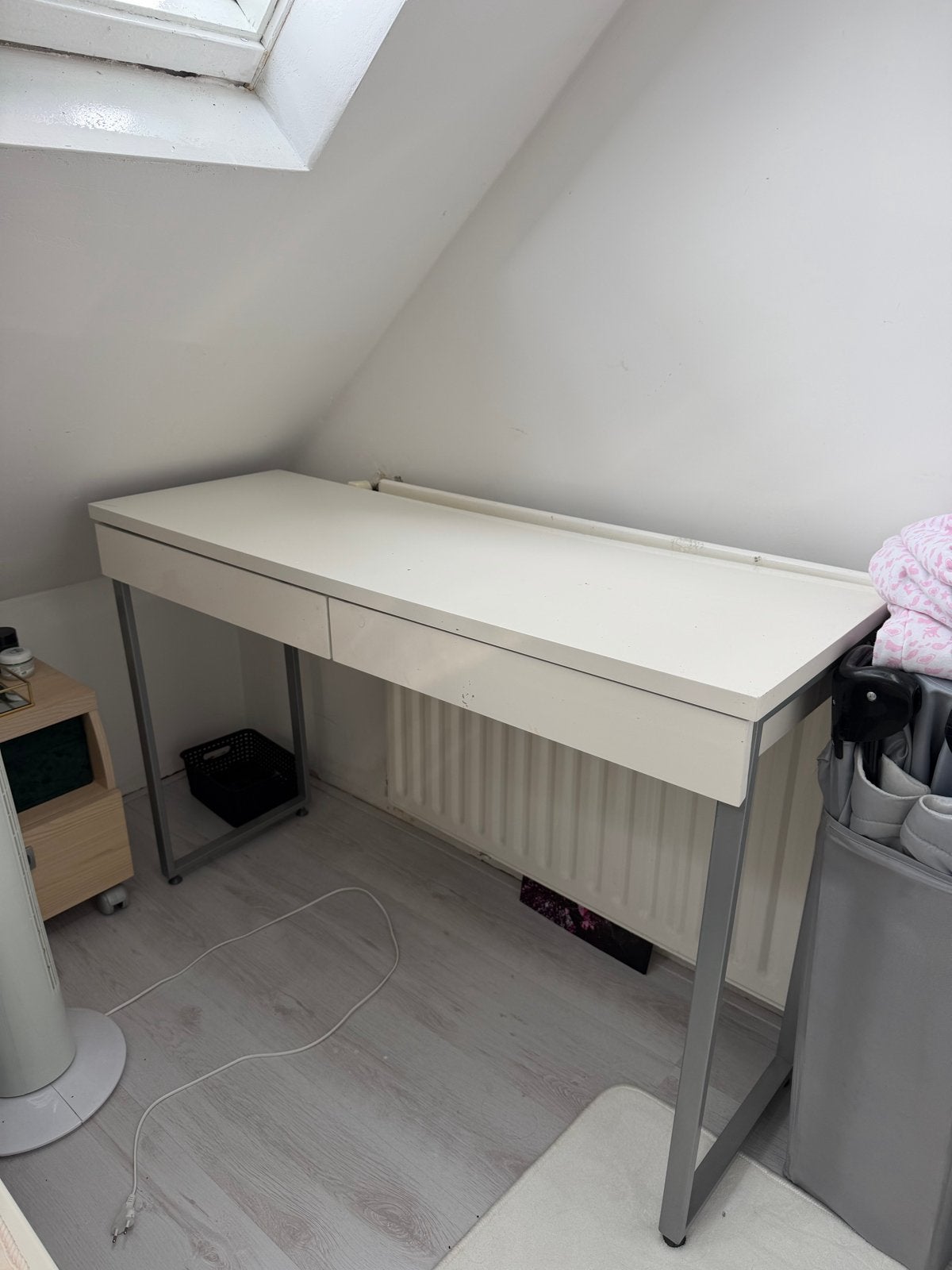 Wit bureau / kaptafel met lades, Overige typen, Gebruikt, Met lades, Spaanplaat of MDF