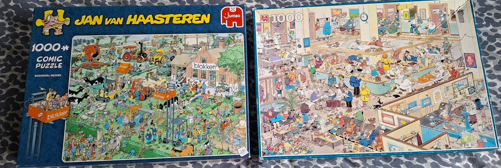 Jan van Haasteren Puzzels: Boerderij & Beterschap (2x1000), Ophalen of Verzenden, 500 t/m 1500 stukjes, Gebruikt, Legpuzzel