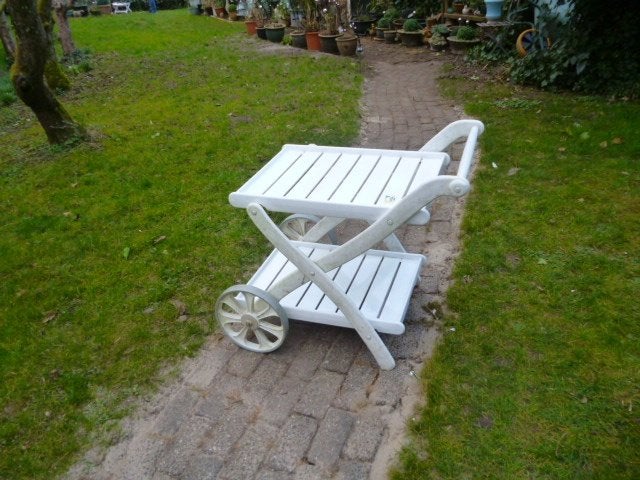 kettler tiffany trolly +voetenbankje +ronde tafel Ø 100 cm, Ophalen of Verzenden, Gebruikt