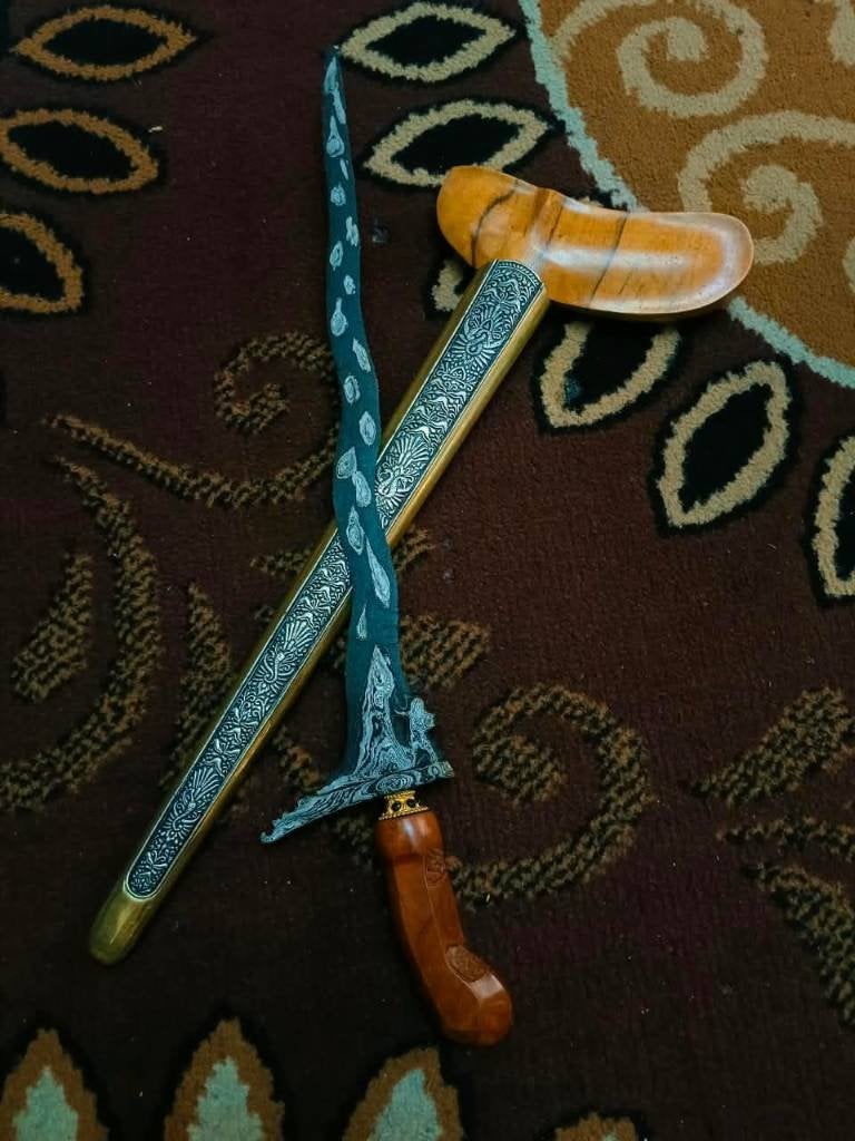 Antieke Keris Naga Kikik 7 Luk Pamor Pulo Tirto Timoho SVH84, Verzenden, Overige materialen, Indonesië, Meerkleurig