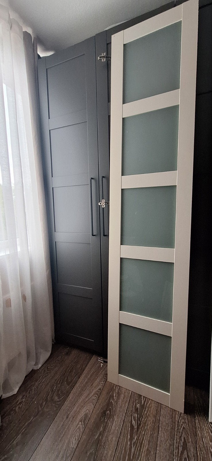 IKEA Bergsbo kastdeur wit melkglas 50x229 cm, Ophalen, Minder dan 50 cm, Gebruikt, 200 cm of meer