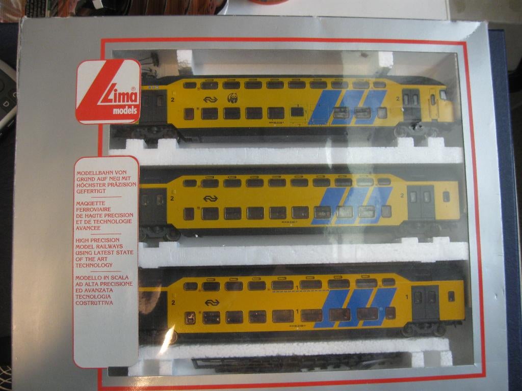 Modeltrein Ho; Lima Dubbeldekker met Roco 1600 Loc., Treinset, Gelijkstroom, Analoog, Ophalen of Verzenden
