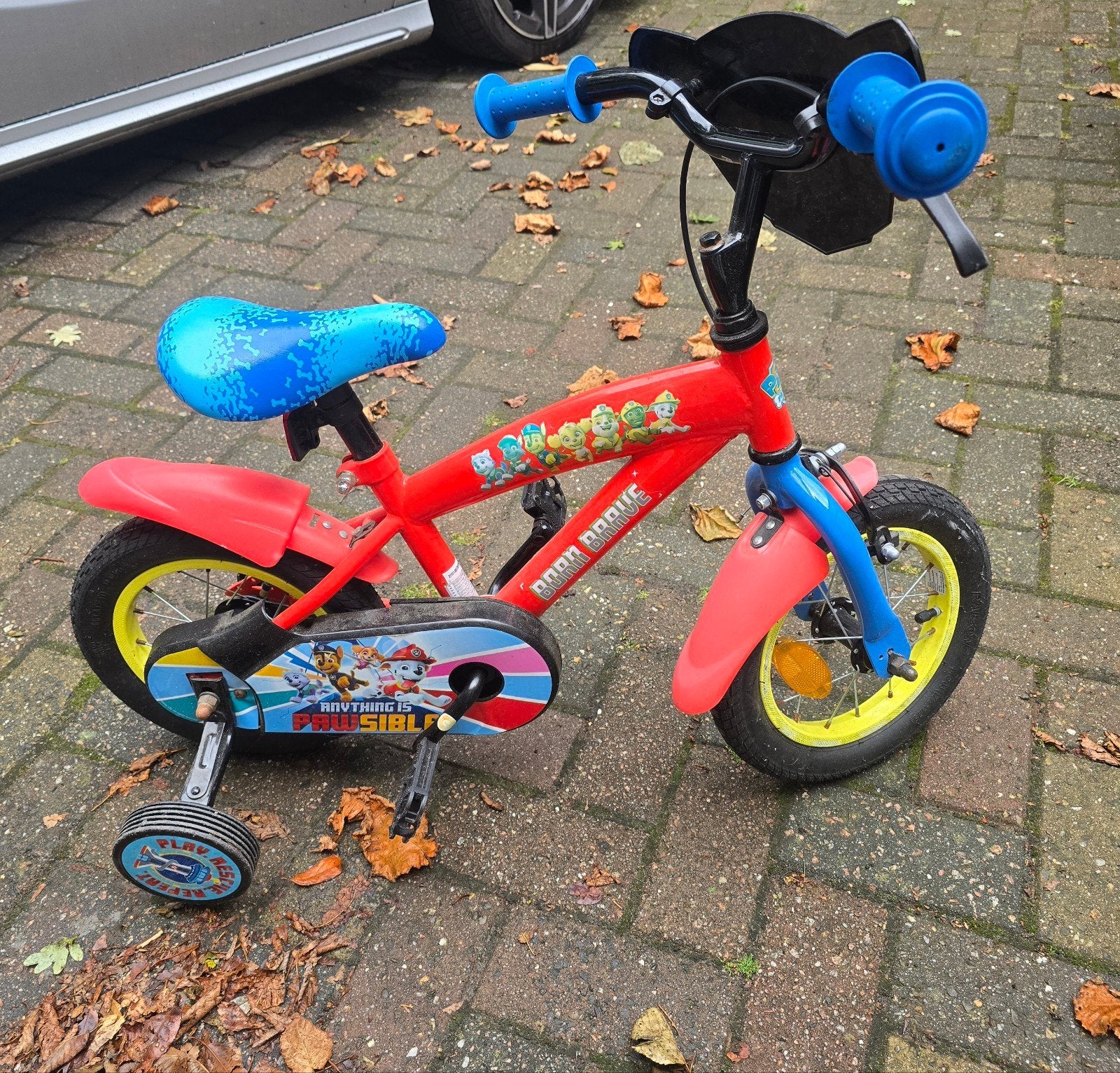 Paw Patrol kinderfiets 12 inch met zijwielen, Fietsen en Brommers, Fietsen | Kinderfietsjes, Ophalen, Zo goed als nieuw, Minder dan 16 inch