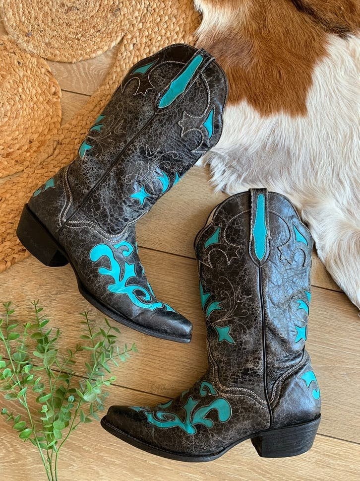 J. B. Dillon cowboylaarzen 41 western boots bohemian laarzen, Hoge laarzen, -, Zwart, -