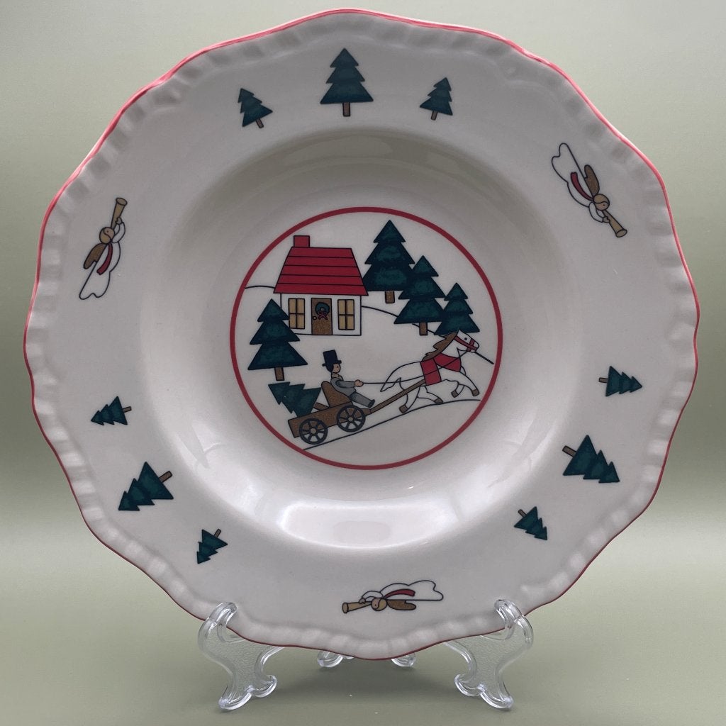 Mason’s Christmas Village diep borden 22cm, Overige merken, Onbekend, Zo goed als nieuw, Overige stijlen