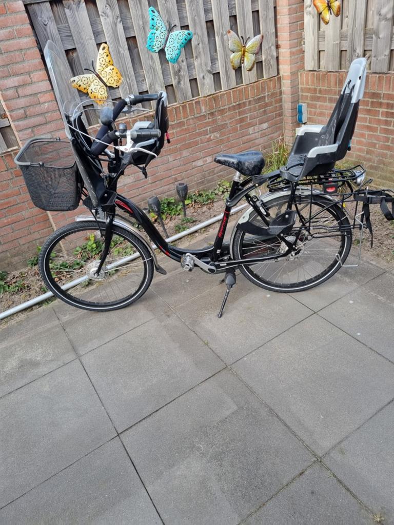Moederfiets sparta amazone inclusief zitjes en buggyhouder, Fietsen en Brommers, Ophalen, 2 zitjes, Sparta, Versnellingen
