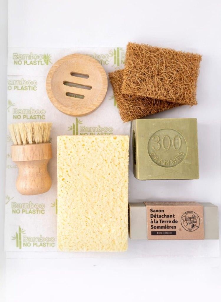 Keuken & Schoonmaak Set | Marseille Zeep + Borstel + Sponzen, Verzenden, Nieuw, Geel, Overige typen