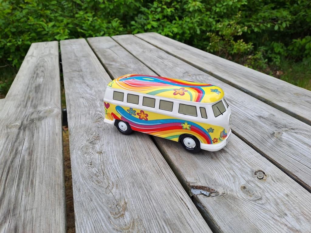 Spaarpot VW busje Volkswagen bus, retro zie foto's, Ophalen of Verzenden, Zo goed als nieuw, Steen, Aardewerk of Keramiek, Vervoermiddel