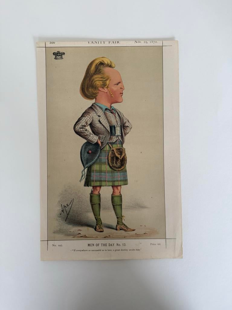 1870 Vanity Fair 'Men of the Day No. 13' Litho - Schotse Car, Ophalen of Verzenden