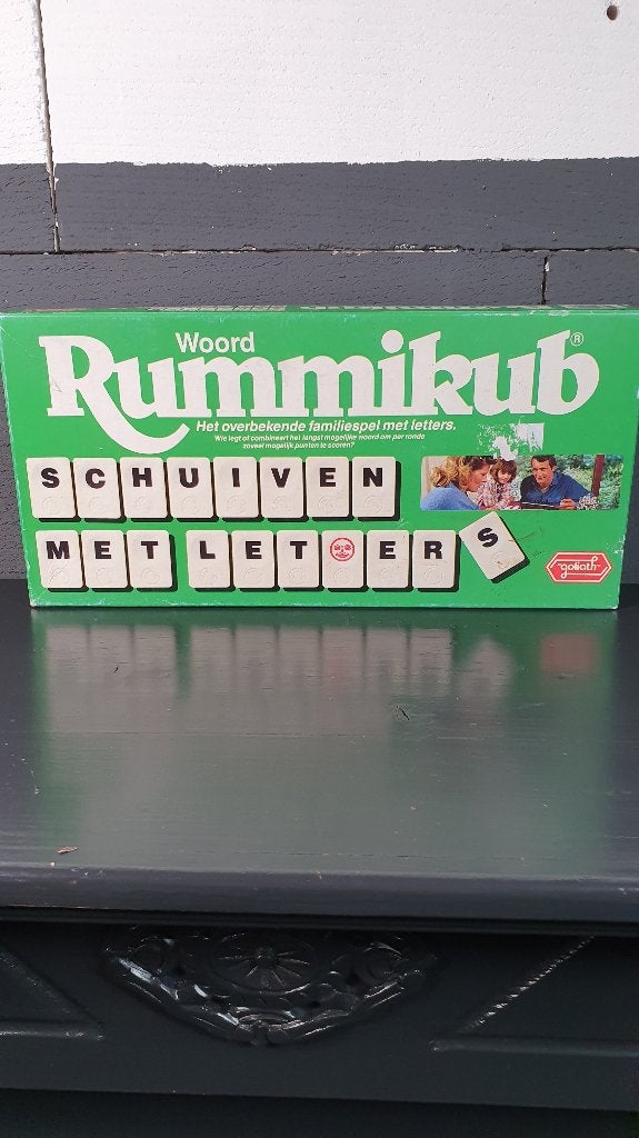 Woord Rummikub, grote stenen, vintage Goliath spel. 7A11, Tweedehands verkoop, Tweedehands verkoop, Gebruikt, Ophalen of Verzenden