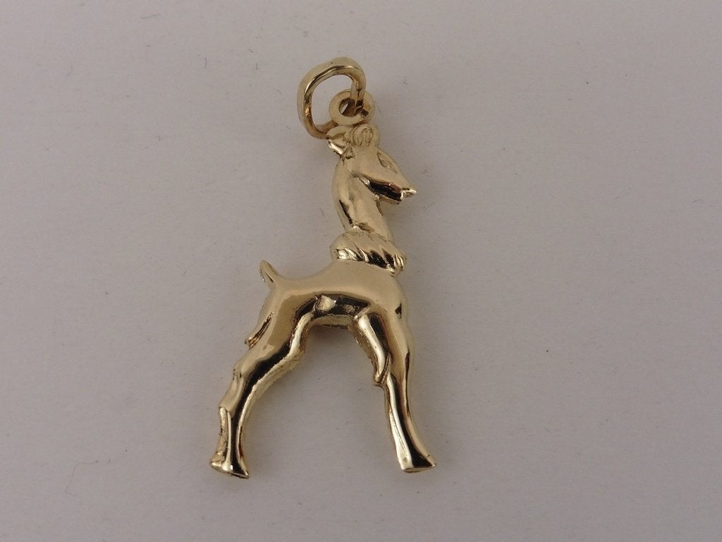 Gouden hanger hertje                                    G106, Gebruikt, ., Ophalen of Verzenden, .