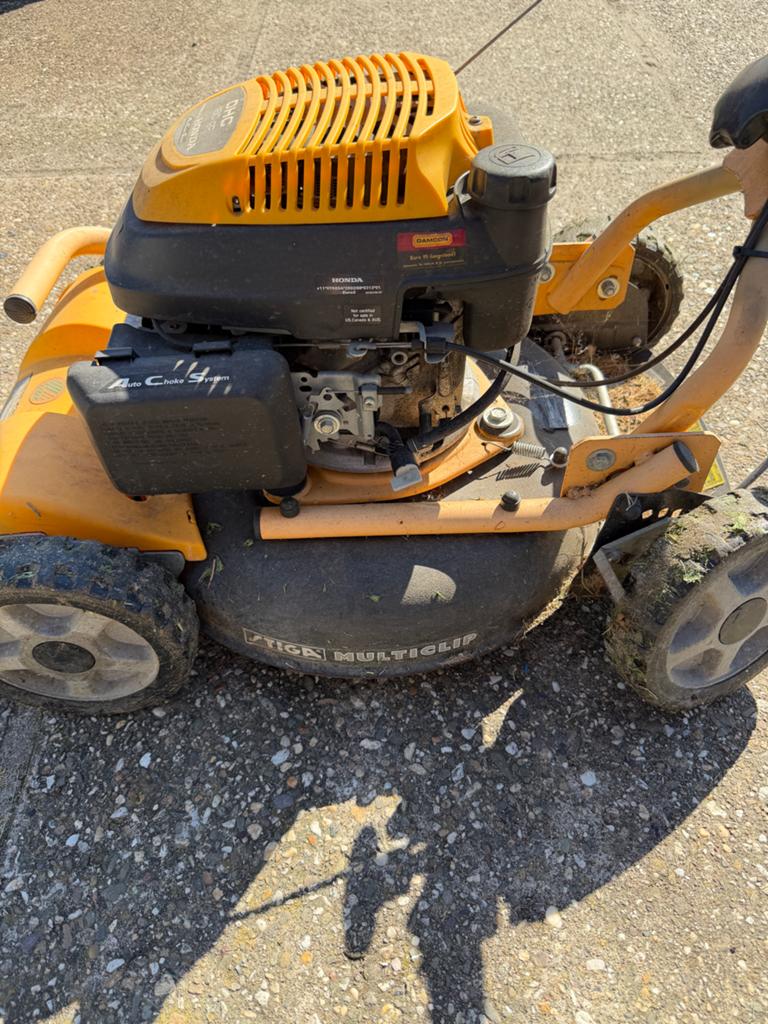 Stiga Multiclip Pro 50 Svan grasmaaier - Achterwiel defect, Ophalen, Cirkelmaaier, Gebruikt, Mulchfunctie
