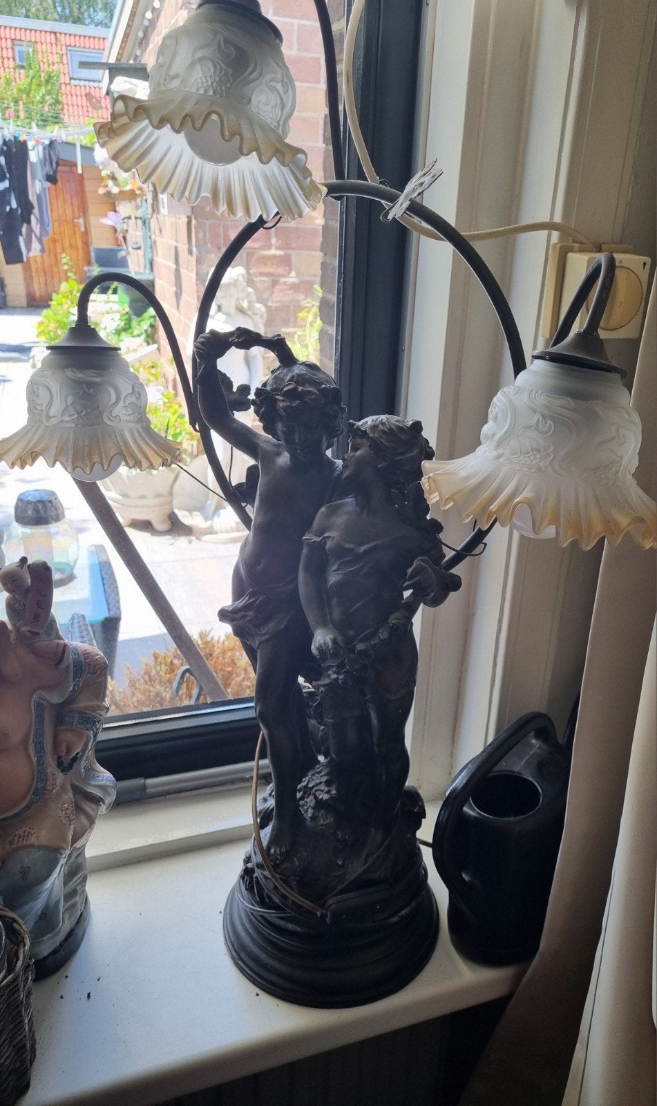 Antieke  schemerlamp, Ophalen
